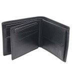 Lederen billfold anti-skim met uitneembare kaarthouder All Black MAV-AB-005-01